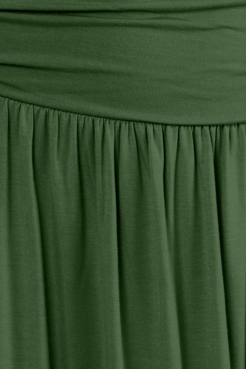 Simlu Olive Green Skirts for Women - Reg & Plus Size Knee Length Flowy Aline Skirts (Size Medium) - Image 4